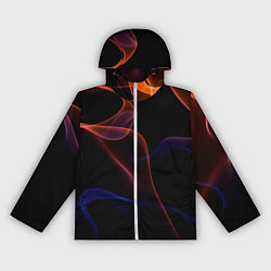 Ветровка с капюшоном женская Нейросеть пламя огня, цвет: 3D-белый