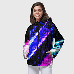 Ветровка с капюшоном женская Marshmello neon steel, цвет: 3D-черный — фото 2