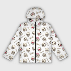 Ветровка с капюшоном женская Черепки, цвет: 3D-черный