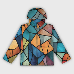 Ветровка с капюшоном женская Мозаика цветное стекло, цвет: 3D-черный