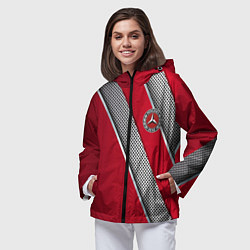 Ветровка с капюшоном женская Mercedes carbon, цвет: 3D-черный — фото 2