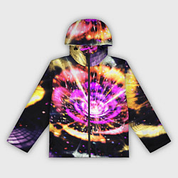 Ветровка с капюшоном женская Оптический узор цветок, цвет: 3D-черный