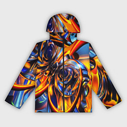 Ветровка с капюшоном женская Жидкие краски фрактал, цвет: 3D-черный