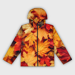 Ветровка с капюшоном женская Осенние кленовые листья, цвет: 3D-черный