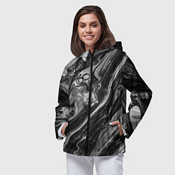 Ветровка с капюшоном женская Чернила, цвет: 3D-черный — фото 2