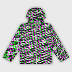 Ветровка с капюшоном женская Juventus glitch pattern, цвет: 3D-белый