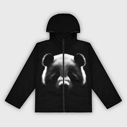 Ветровка с капюшоном женская Панда на черном фоне, цвет: 3D-черный