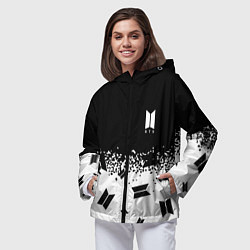 Ветровка с капюшоном женская Marshmello dj pattern краски, цвет: 3D-черный — фото 2