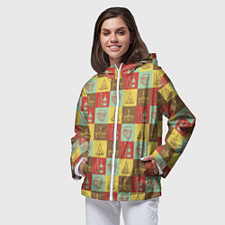 Ветровка с капюшоном женская Немецкий паб, цвет: 3D-белый — фото 2