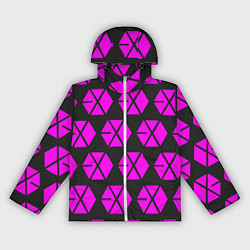 Ветровка с капюшоном женская Exo логотип, цвет: 3D-белый