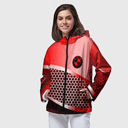 Ветровка с капюшоном женская BMW carbon texture, цвет: 3D-черный — фото 2