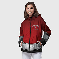 Ветровка с капюшоном женская Audi metal car steel, цвет: 3D-черный — фото 2