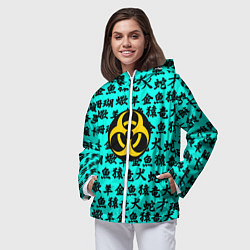 Ветровка с капюшоном женская Resident Evil japan pattern, цвет: 3D-белый — фото 2