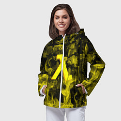 Ветровка с капюшоном женская Half life flame game, цвет: 3D-белый — фото 2