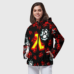 Ветровка с капюшоном женская Half life anarhy, цвет: 3D-черный — фото 2
