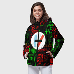 Ветровка с капюшоном женская Twenty one pilots music steel, цвет: 3D-черный — фото 2