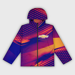 Ветровка с капюшоном женская Chevrolet текстура, цвет: 3D-черный