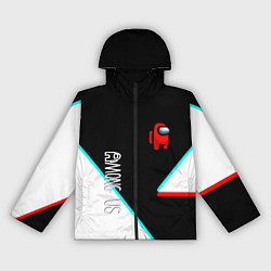 Ветровка с капюшоном женская Among us geometry steel glitch, цвет: 3D-черный