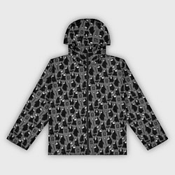 Ветровка с капюшоном женская Чумной доктор - паттерн, цвет: 3D-черный