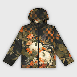 Ветровка с капюшоном женская Бледные тыквы, цвет: 3D-черный