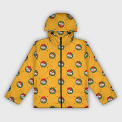 Ветровка с капюшоном женская Рик и Морти Новый год паттерн, цвет: 3D-черный