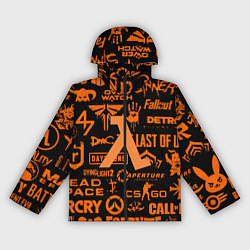 Ветровка с капюшоном женская Half-life pattern game, цвет: 3D-черный
