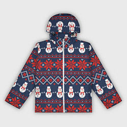 Ветровка с капюшоном женская Christmas Background, цвет: 3D-белый