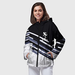 Ветровка с капюшоном женская Portal line geometry, цвет: 3D-черный — фото 2