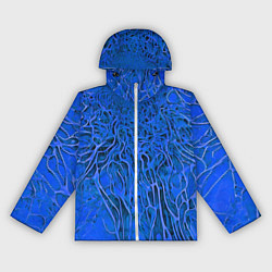 Ветровка с капюшоном женская Синий симбионт абстракция, цвет: 3D-белый