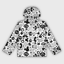 Ветровка с капюшоном женская Микки Маус узор, цвет: 3D-белый