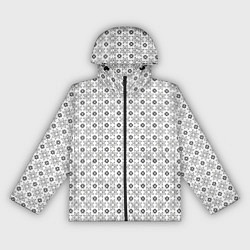 Ветровка с капюшоном женская Чёрные звёзды на чёрном фоне, цвет: 3D-черный