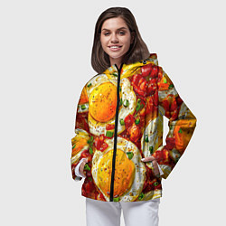 Ветровка с капюшоном женская Яичница-глазунья, цвет: 3D-черный — фото 2