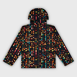 Ветровка с капюшоном женская Мерцающие новогодние гирлянды, цвет: 3D-черный