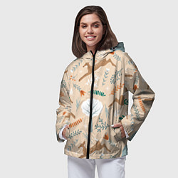 Ветровка с капюшоном женская Лесная сказка, цвет: 3D-черный — фото 2