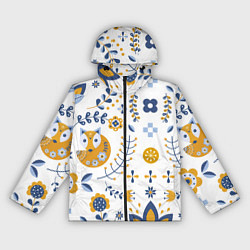 Ветровка с капюшоном женская Скандинавский узор, цвет: 3D-черный