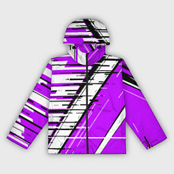 Ветровка с капюшоном женская Чёрно-белые глитч полосы на фиолетовом фоне, цвет: 3D-черный