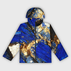 Ветровка с капюшоном женская Золотой минерал в синем камне, цвет: 3D-черный