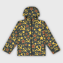 Ветровка с капюшоном женская Серп и Молот - СССР, цвет: 3D-черный