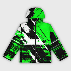 Ветровка с капюшоном женская Diagonal black and white stripes on a green backgr, цвет: 3D-черный