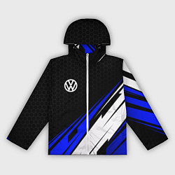 Ветровка с капюшоном женская Фольксваген - синий, цвет: 3D-белый