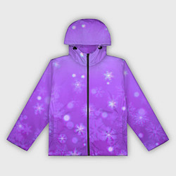 Ветровка с капюшоном женская Резные снежинки глитч, цвет: 3D-черный