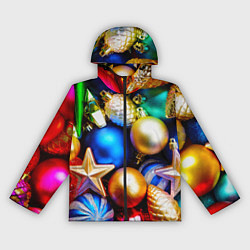 Ветровка с капюшоном женская Новогодние украшения, цвет: 3D-черный