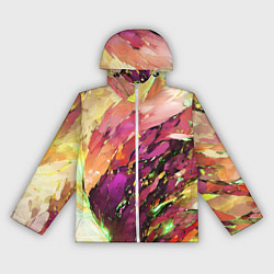 Ветровка с капюшоном женская Красно-жёлтая абстракция, цвет: 3D-белый