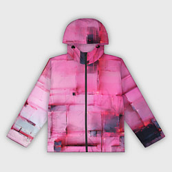 Ветровка с капюшоном женская Чёрные пятна на розовом фоне абстракция, цвет: 3D-черный