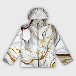 Ветровка с капюшоном женская Жёлто-белый мрамор, цвет: 3D-черный