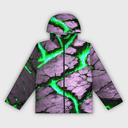 Ветровка с капюшоном женская Треснувший камень зелёный, цвет: 3D-черный