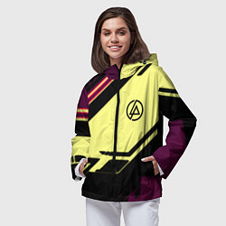 Ветровка с капюшоном женская Linkin park geometry steel, цвет: 3D-черный — фото 2