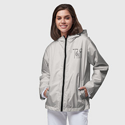 Ветровка с капюшоном женская Вязью Таня - чёрная надпись, цвет: 3D-черный — фото 2