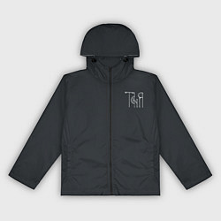 Ветровка с капюшоном женская Таня - белая надпись вязью, цвет: 3D-черный