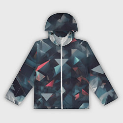 Ветровка с капюшоном женская Абстрактный взрыв и осколки, цвет: 3D-белый
